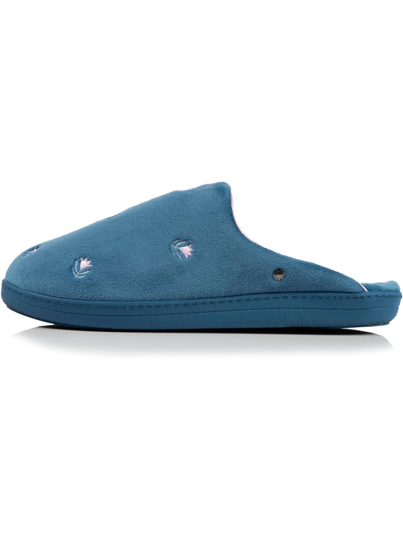 Chaussons mules ultra confortables et légers, mousse mémoire de forme, femme Isotoner Bleu canard - Kiabi