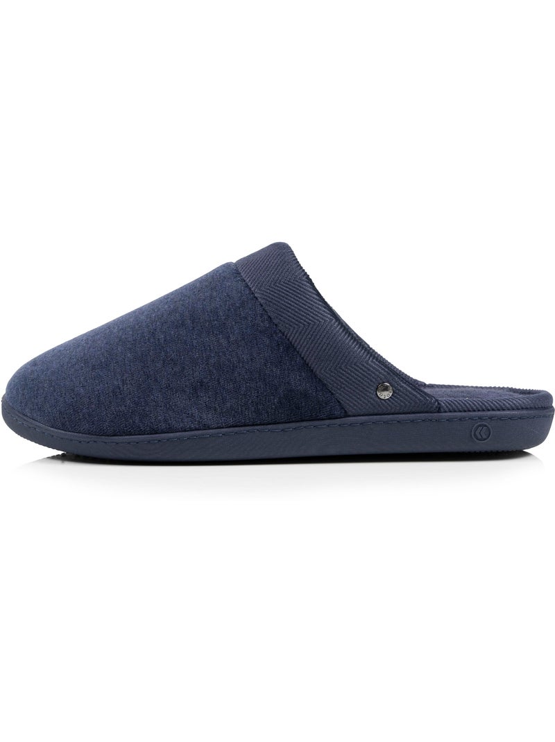 Chaussons mules ultra confortables et légers, mousse mémoire de forme, femme Isotoner Bleu marine - Kiabi