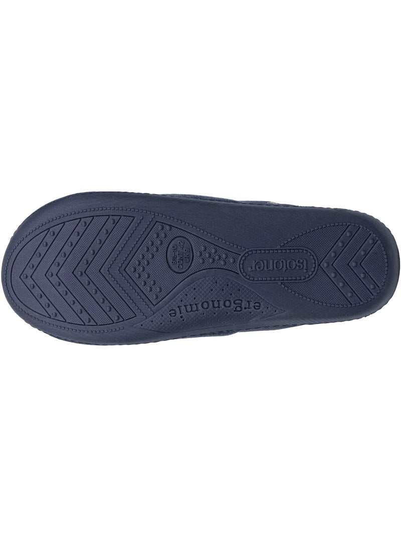 Chaussons mules ultra confortables et légers, mousse mémoire de forme, femme Isotoner Bleu marine - Kiabi