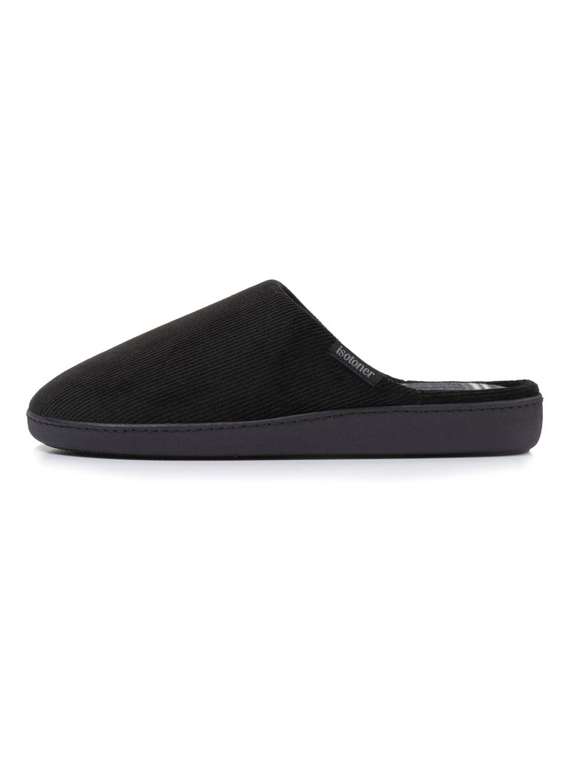 Chaussons mules ultra confortables semelle à mémoire de forme homme Isotoner Noir - Kiabi