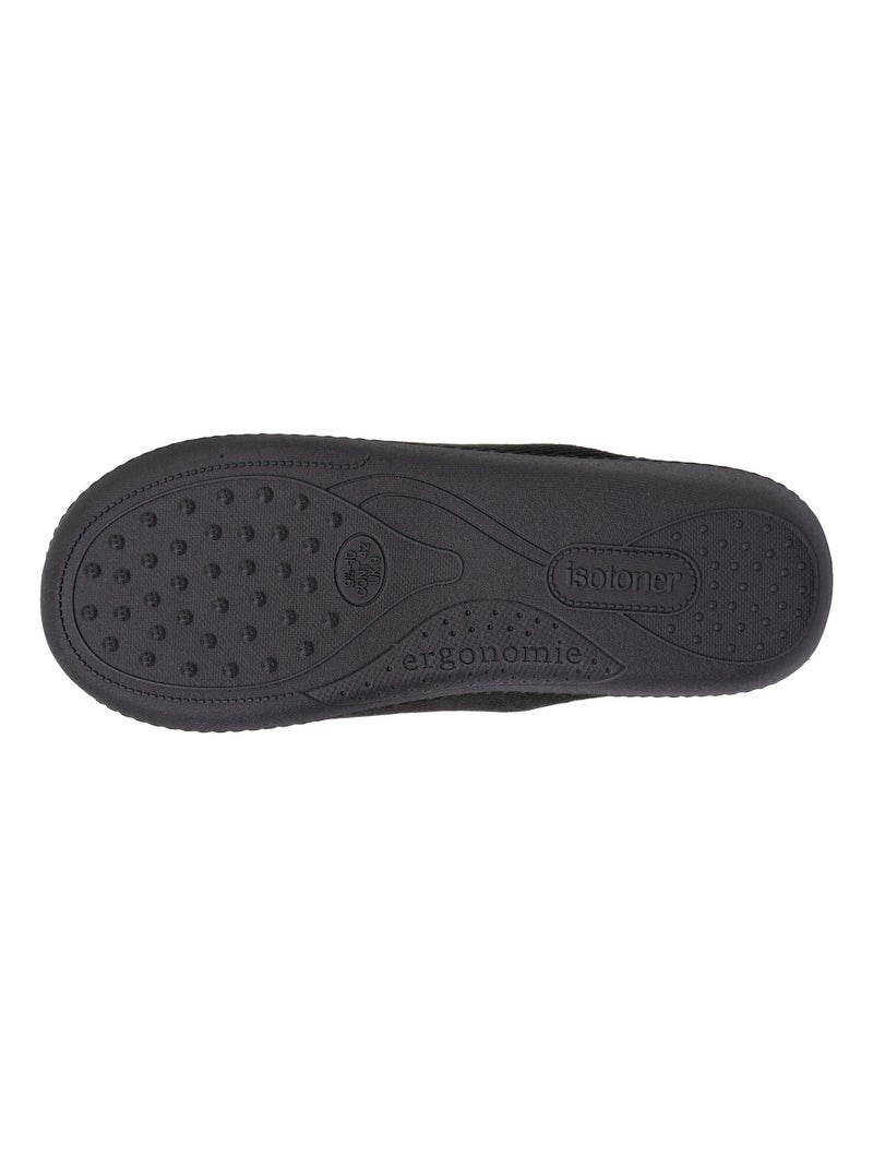 Chaussons mules ultra confortables semelle à mémoire de forme homme Isotoner Noir - Kiabi