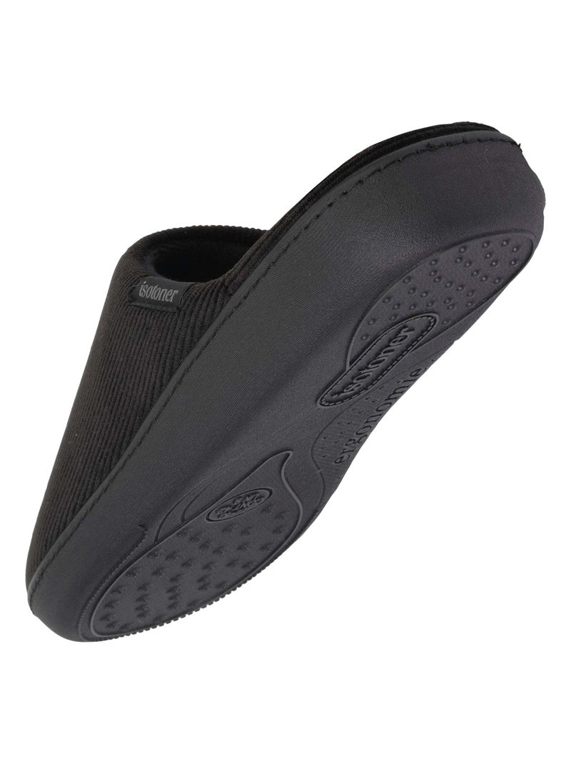 Chaussons mules ultra confortables semelle à mémoire de forme homme Isotoner Noir - Kiabi