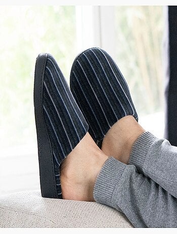 Chaussons mules ultra confortables, semelle mémoire de forme, soutien voûte plantaire homme Isotoner