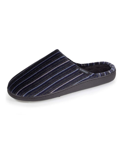 Chaussons mules ultra confortables, semelle mémoire de forme, soutien voûte plantaire homme Isotoner - Kiabi