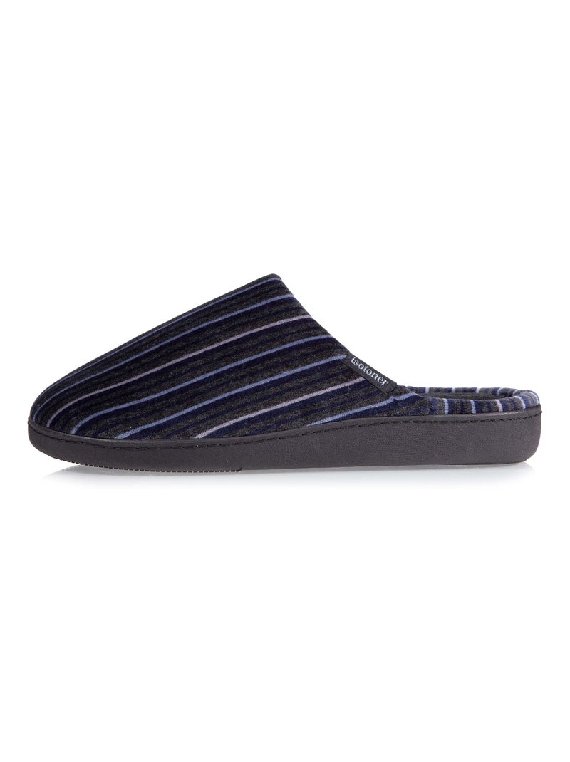 Chaussons mules ultra confortables, semelle mémoire de forme, soutien voûte plantaire homme Isotoner Gris Bleu - Kiabi