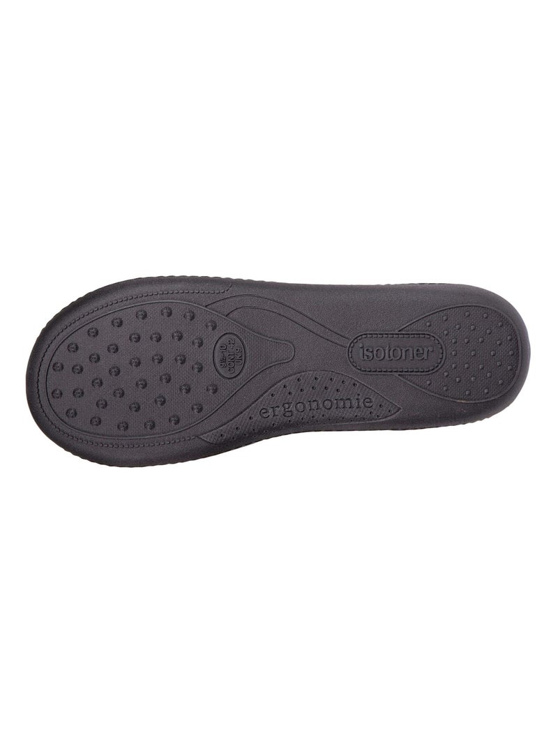 Chaussons mules ultra confortables, semelle mémoire de forme, soutien voûte plantaire homme Isotoner Gris Bleu - Kiabi
