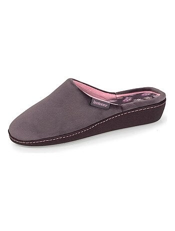 Chaussons mules ultra doux, ultra confort talon de 4 cm femme Isotoner