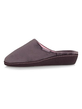Chaussons mules ultra doux, ultra confort talon de 4 cm femme Isotoner