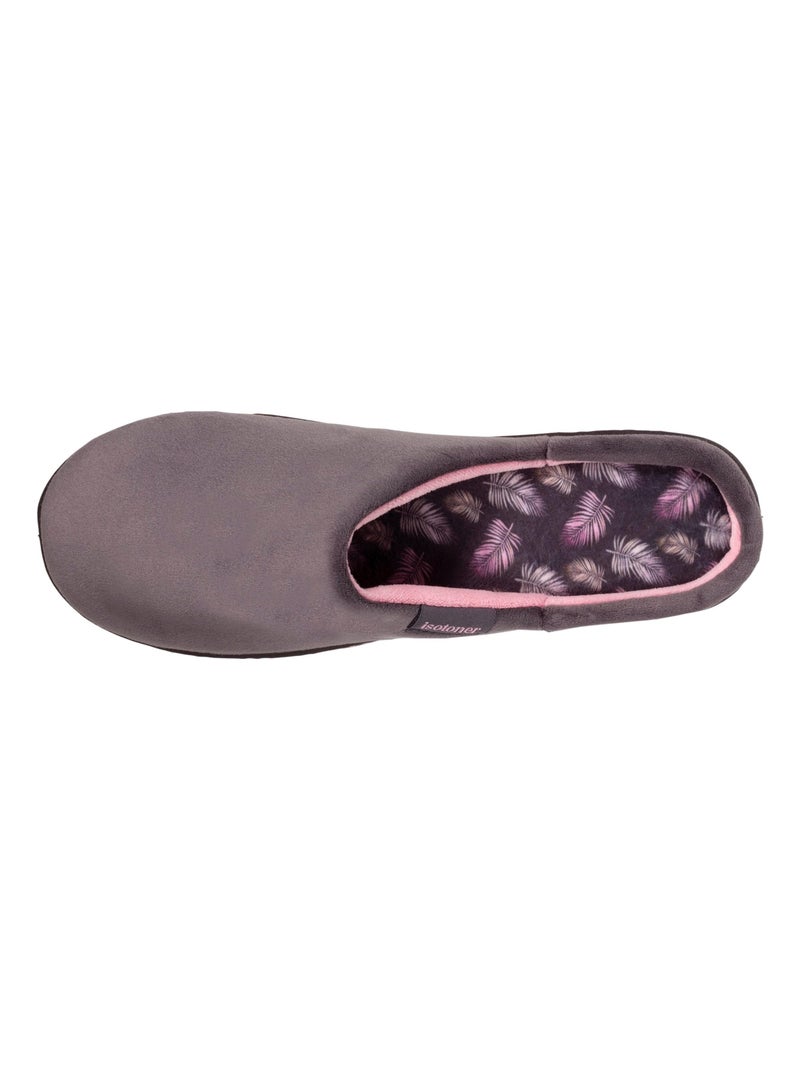 Chaussons mules ultra doux, ultra confort talon de 4 cm femme Isotoner Gris foncé - Kiabi