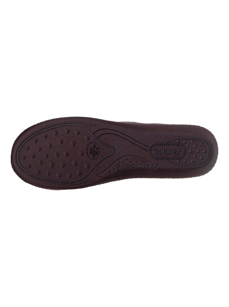 Chaussons mules ultra doux, ultra confort talon de 4 cm femme Isotoner Gris foncé - Kiabi