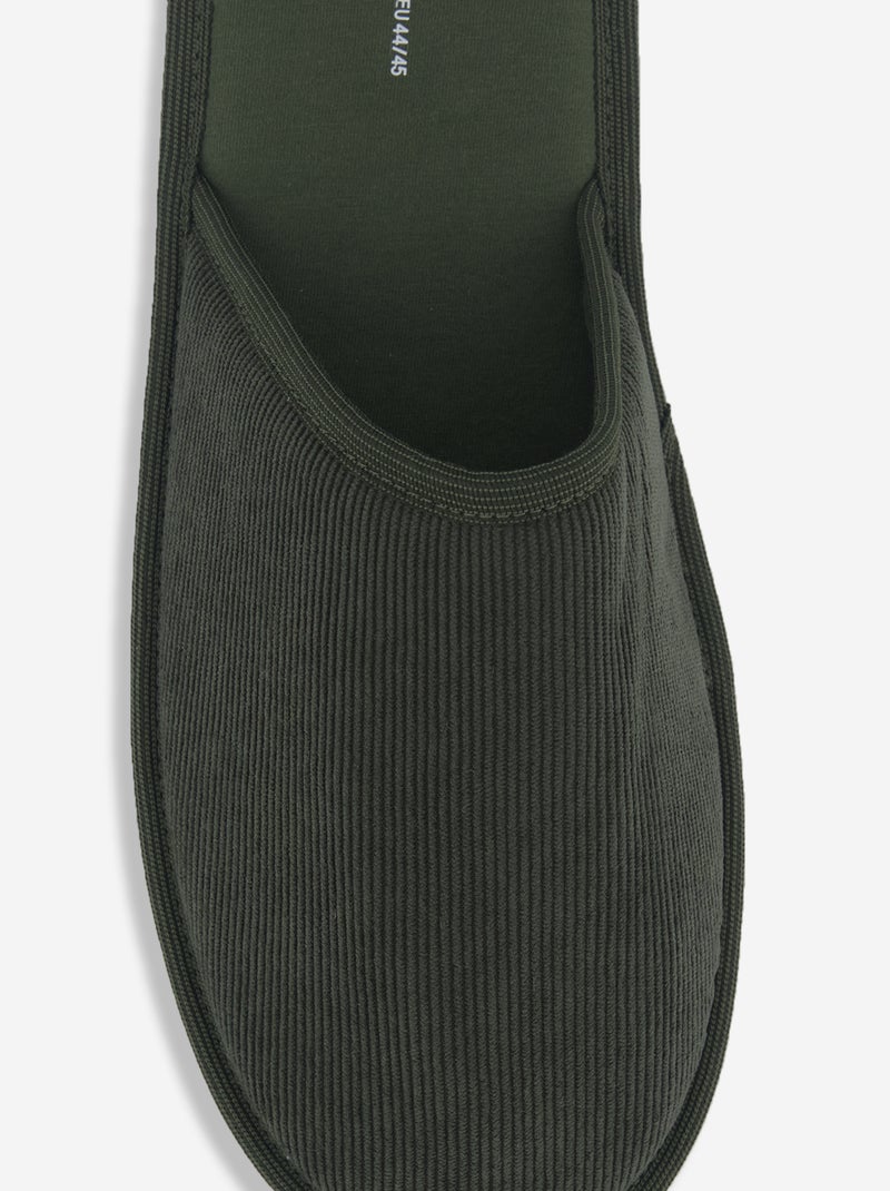 Chaussons mules unis Kaki - Kiabi