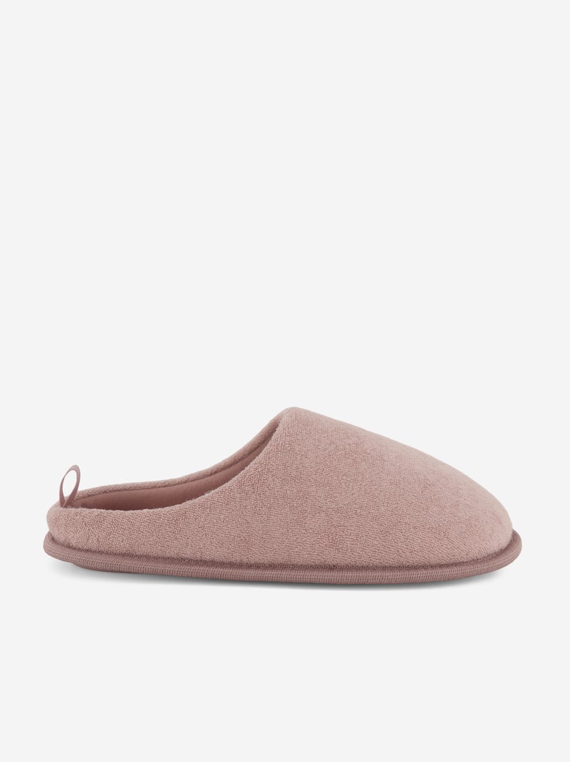Chaussons mules unis Rose - Kiabi