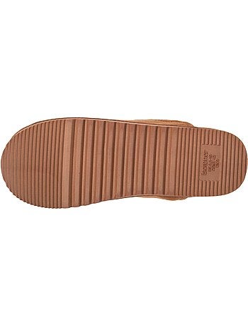 Chaussons mules velours chauds, semelle confort crantée homme Isotoner