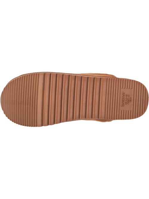 Chaussons mules velours chauds, semelle confort crantée homme isotoner - Kiabi