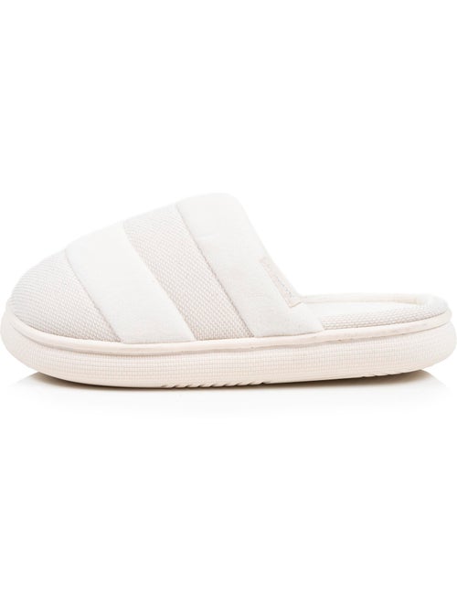 Chaussons mules velours et maille métalisée semelle femme Isotoner - Kiabi