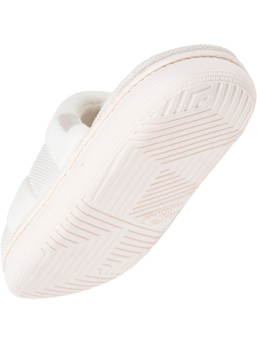 Chaussons mules velours et maille métalisée semelle femme Isotoner - Kiabi