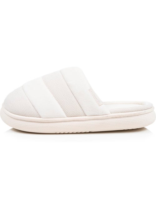 Chaussons mules velours et maille métalisée semelle femme - Kiabi Chaussons mules velours et maille métalisée semelle femme - Kiabi
