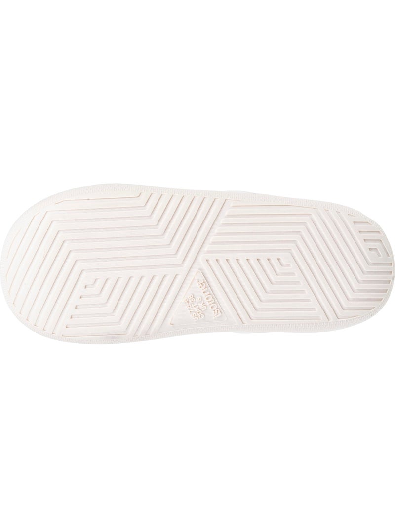 Chaussons mules velours et maille métalisée semelle femme Ivoire - Kiabi