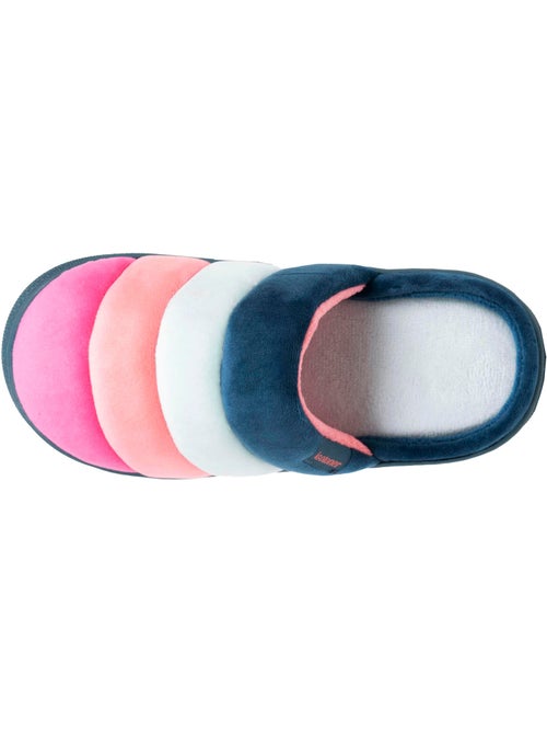 Chaussons mules velours semelle bloup XTRA Confort femme Isotoner - Kiabi