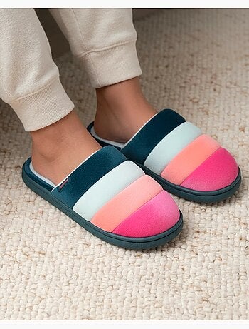 Chaussons mules suédine semelle bloup xtra confort femme