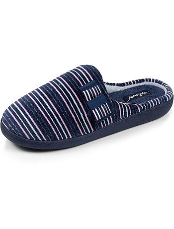 Chaussons mules microvelours semelle ergonomique soutien femme Isotoner