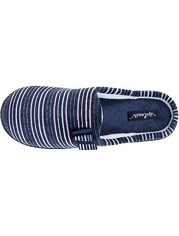 Chaussons mules microvelours semelle ergonomique soutien femme Isotoner