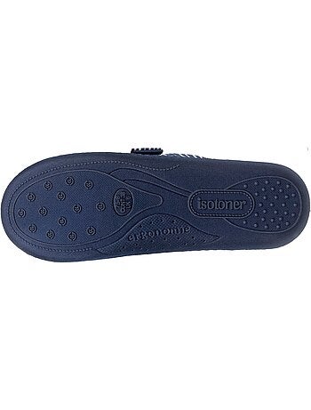Chaussons mules microvelours semelle ergonomique soutien femme Isotoner