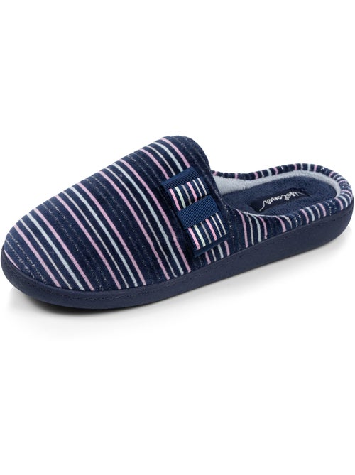 Chaussons mules velours semelle ergonomique femme Isotoner - Kiabi