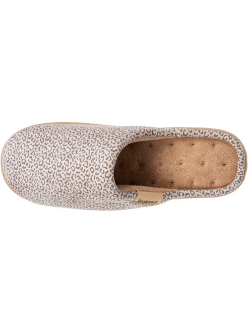 Chaussons mules velours semelle ergonomique, mousse à femme Isotoner - Kiabi