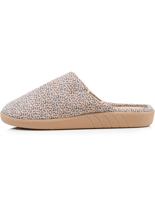 Chaussons mules velours semelle ergonomique, mousse à femme Isotoner - Kiabi