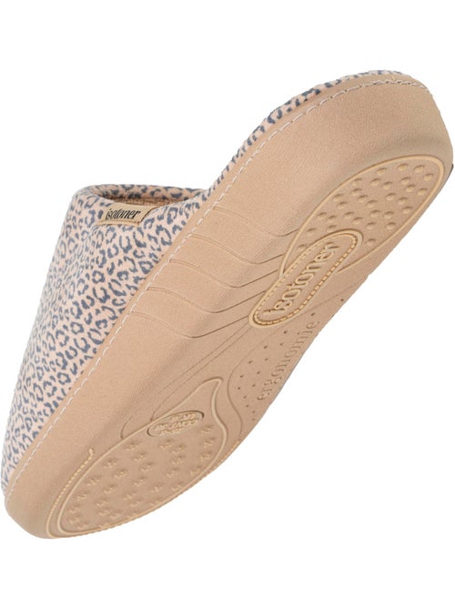 Chaussons mules velours semelle ergonomique, mousse à femme Isotoner - Kiabi