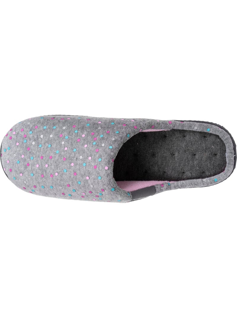 Chaussons mules velours semelle ergonomique, mousse à femme Isotoner Gris - Kiabi