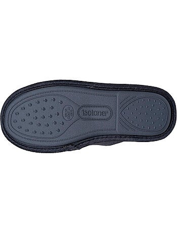 Chaussons mules velours, semelle ergonomique, mousse à homme Isotoner