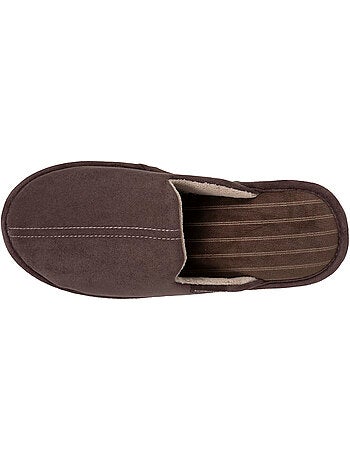 Chaussons mules velours, semelle ergonomique, mousse à homme Isotoner
