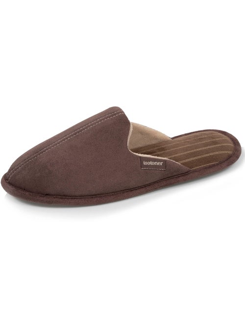 Chaussons mules velours, semelle ergonomique, mousse à homme Isotoner - Kiabi