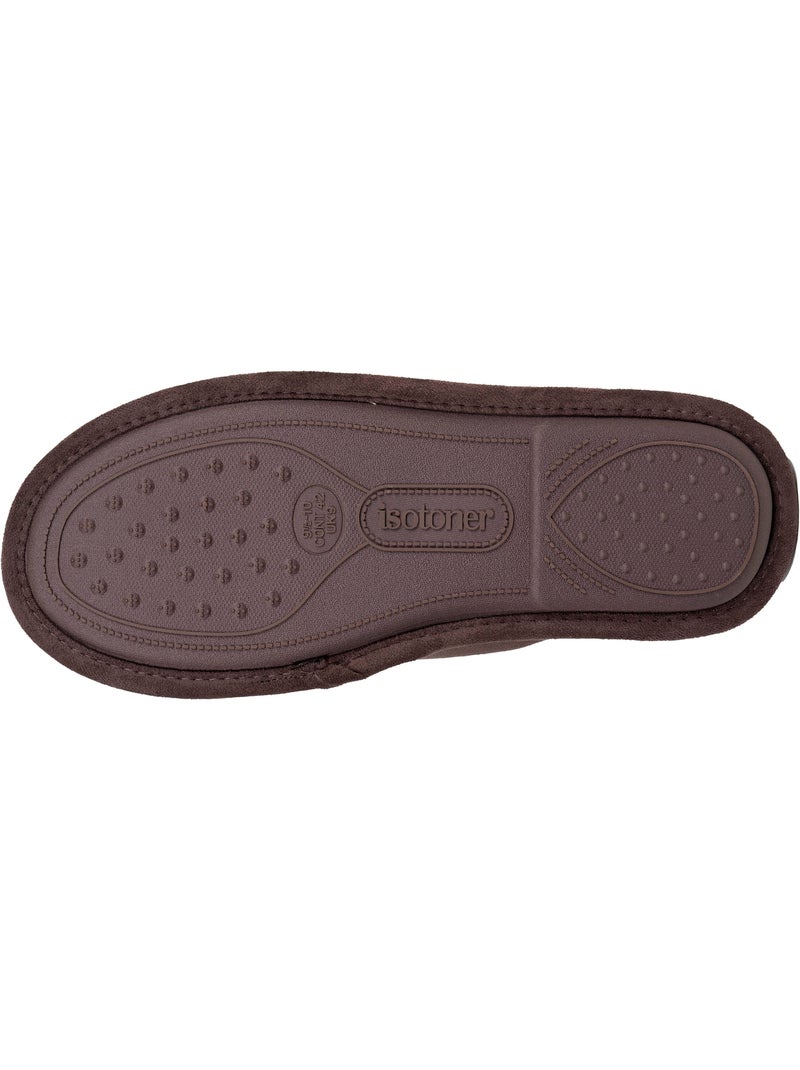 Chaussons mules velours, semelle ergonomique, mousse à homme Isotoner Marron cappuccino - Kiabi