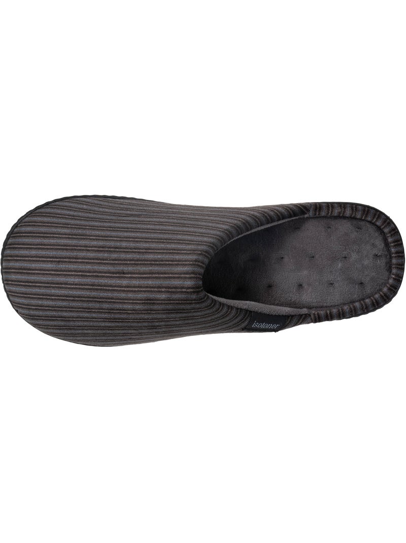 Chaussons mules velours semelle ergonomique soutien homme Gris - Kiabi