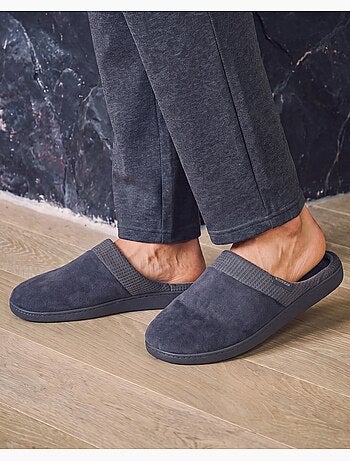 Chaussons mules velours semelle ergonomique soutien homme