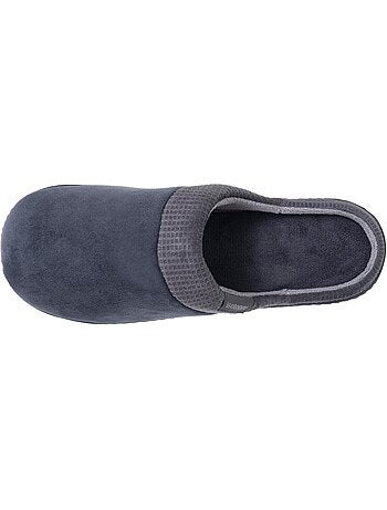Chaussons mules velours semelle ergonomique soutien homme isotoner