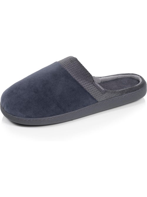 Chaussons mules velours semelle ergonomique soutien homme isotoner - Kiabi