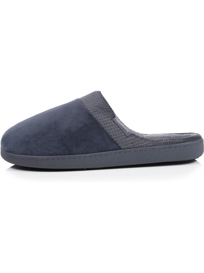 Chaussons mules velours semelle ergonomique soutien homme isotoner Gris - Kiabi