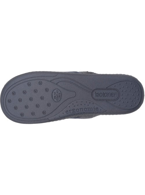 Chaussons mules velours semelle ergonomique soutien homme isotoner - Kiabi