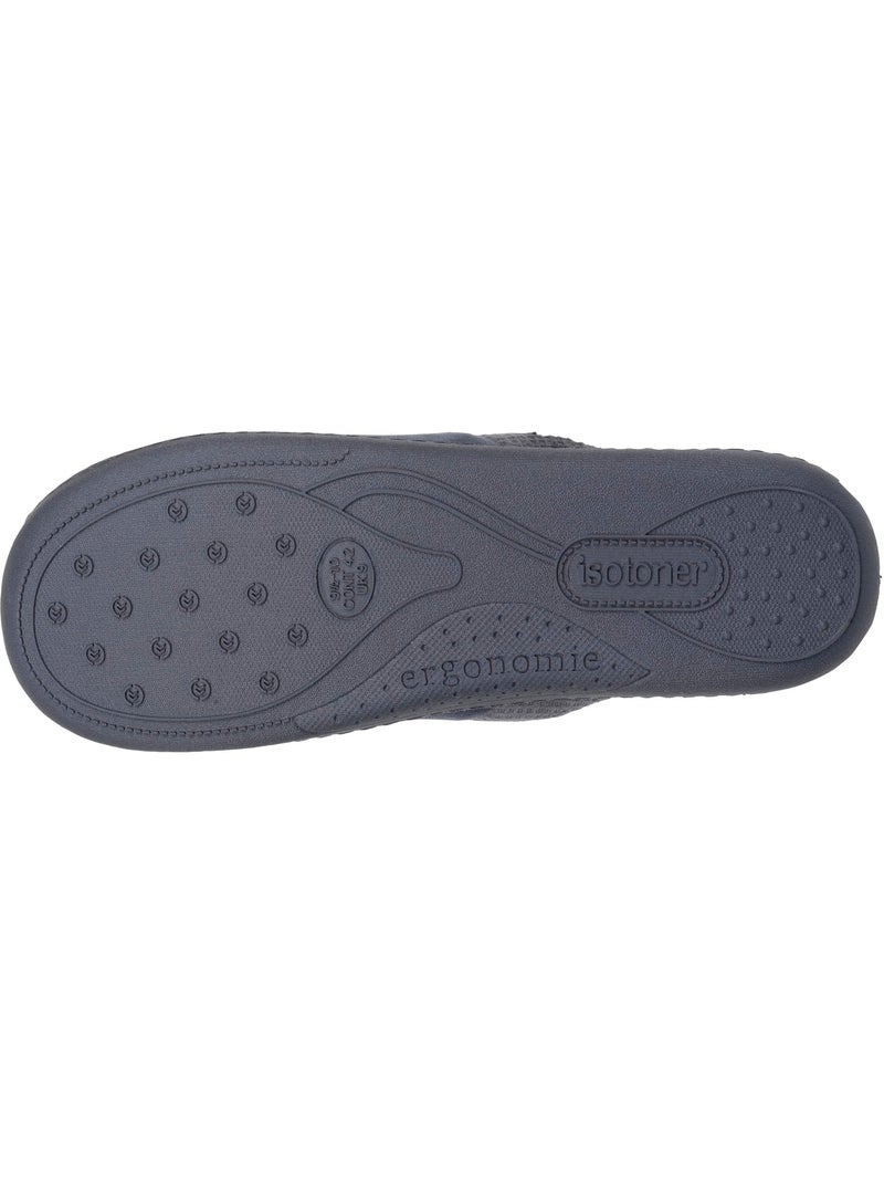 Chaussons mules velours semelle ergonomique soutien homme isotoner Gris - Kiabi