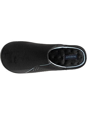 Chaussons mules velours semelle ergonomique soutien homme isotoner