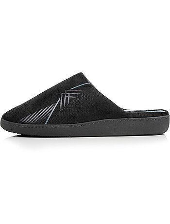 Chaussons mules velours semelle ergonomique soutien homme isotoner