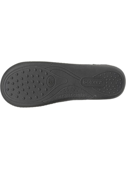 Chaussons mules velours semelle ergonomique soutien homme isotoner - Kiabi