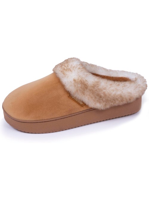 Chaussons mules velours ultra doux, compensées femme isotoner - Kiabi Chaussons mules velours ultra doux, compensées femme isotoner - Kiabi