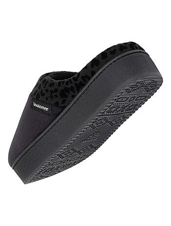 Chaussons mules velours ultra doux, compensées femme Isotoner