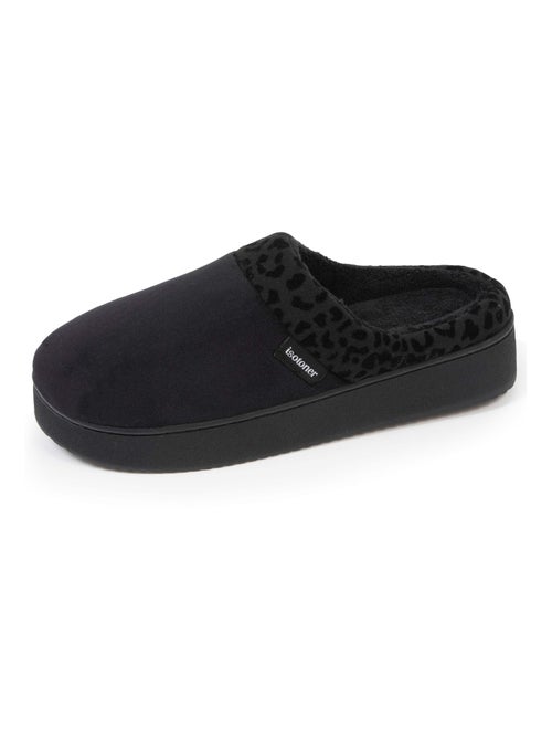 Chaussons mules velours ultra doux, compensées femme Isotoner - Kiabi