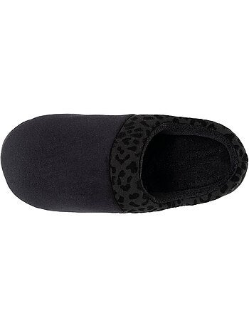 Chaussons mules velours ultra doux, compensées femme